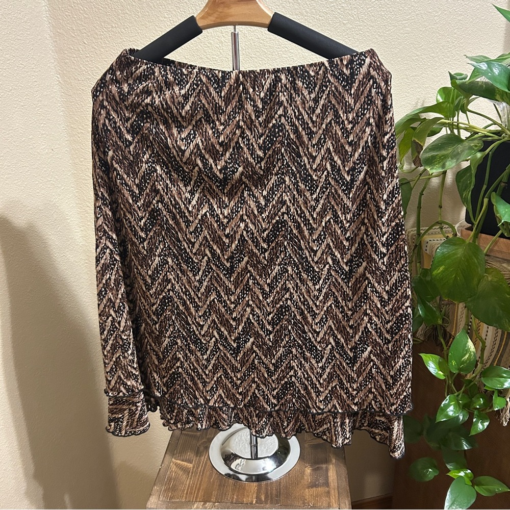 Vintage Brown and Black Zigzag Skirt